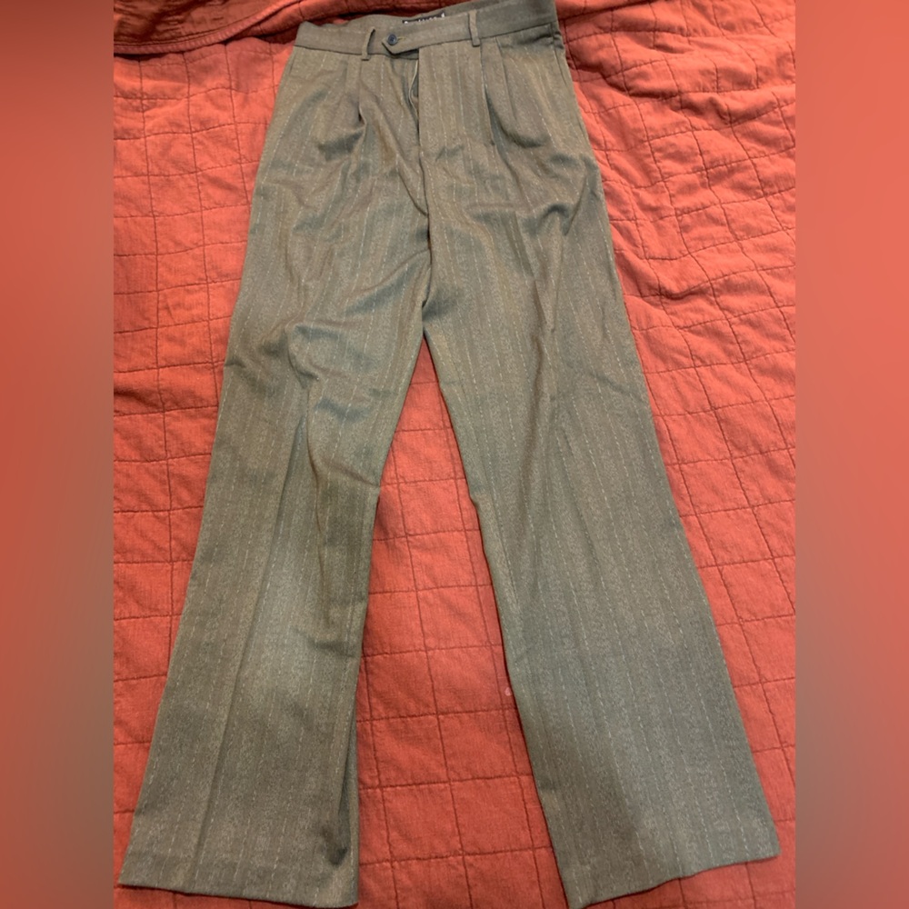 Brown Pinstripe Dress Pants